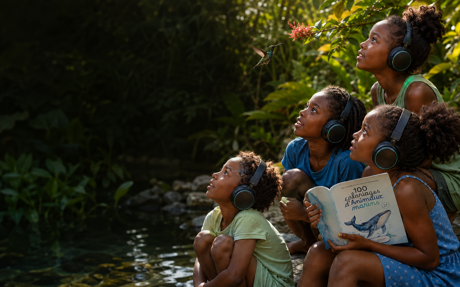 Des enfants écoutent une histoire du Naturarium